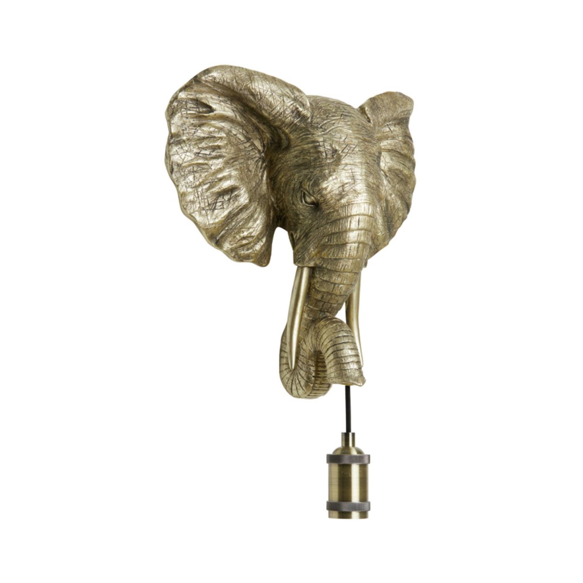 Elephant 36cm Oro lámpara de pared De Light & Living - 