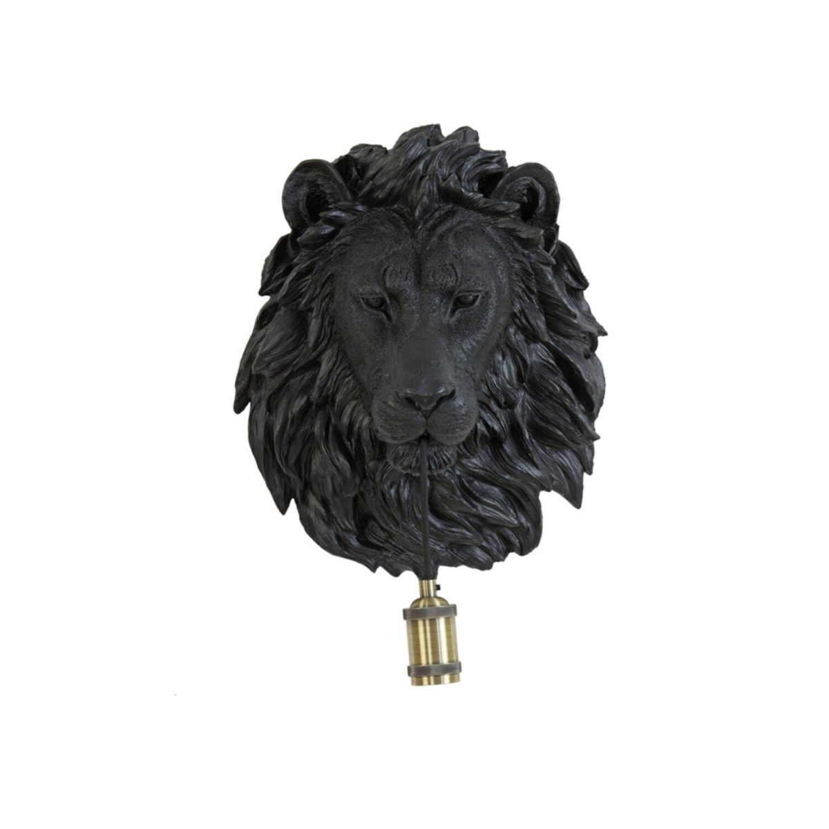 Lion 40cm Negro lámpara de pared De Light & Living - 