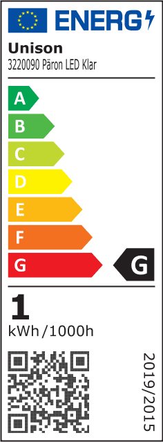 Bombilla E14 Pera 0,8W 2200K Regulable Transparente De Unison - Esta l&aacute;mpara LED P&auml;ron con casquillo E14 transparente tiene una potencia de 0,8 W y una temperatura de color de 2200 K.