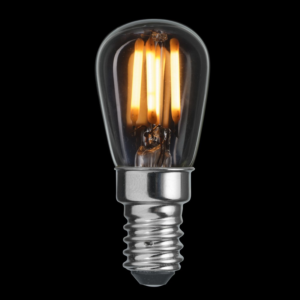Bombilla E14 Pera 3,3W 2200K Regulable Transparente De Unison - Esta l&aacute;mpara LED P&auml;ron con casquillo E14 transparente tiene una potencia de 3,3 W y una temperatura de color de 2200 K.