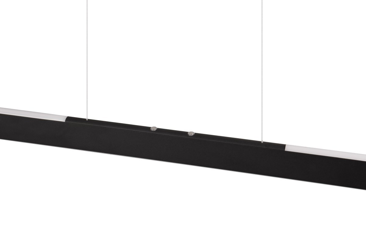Helios 100cm Negro Lámpas de techo De Trio Lighting - Especialmente destacable es el práctico ajuste de altura y la función táctil de 4 direcciones integrada que permite ajustar cómodamente tanto el brillo como la temperatura del color con un simple toque.