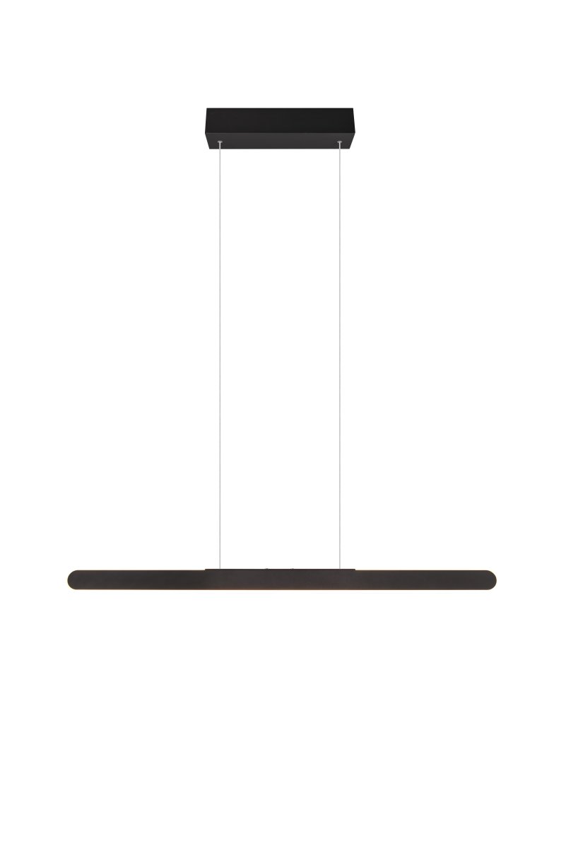 Helios 100cm Negro Lámpas de techo De Trio Lighting - Especialmente destacable es el práctico ajuste de altura y la función táctil de 4 direcciones integrada que permite ajustar cómodamente tanto el brillo como la temperatura del color con un simple toque.