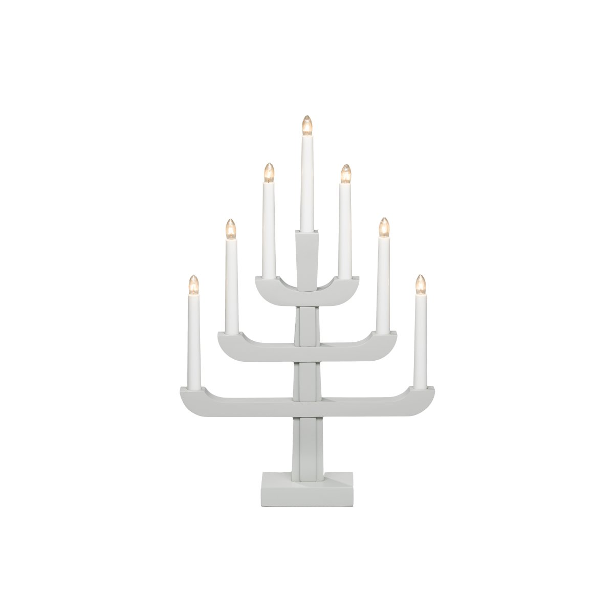 Candelabra 7 Lights Gris De Konstsmide - Viene con un cable blanco de 1,7 m, interruptor de encendido y enchufe.