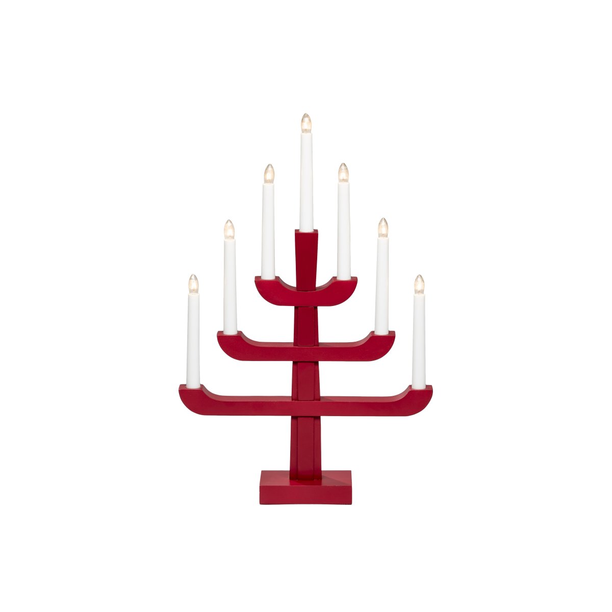 Candelabra 7 Lights ROJO De Konstsmide - Viene con un cable blanco de 1,7 m, interruptor de encendido y enchufe.