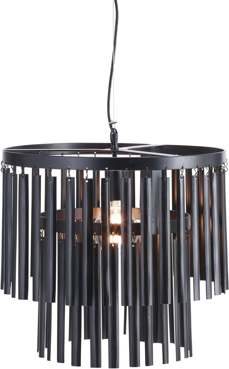 Marlow Ø45 Negro Lámpas de techo De PR Home - L&aacute;mpara de ara&ntilde;a Marlow, l&aacute;mpara de ara&ntilde;a moderna realizada en metal negro con varillas met&aacute;licas colgantes en 2 niveles.