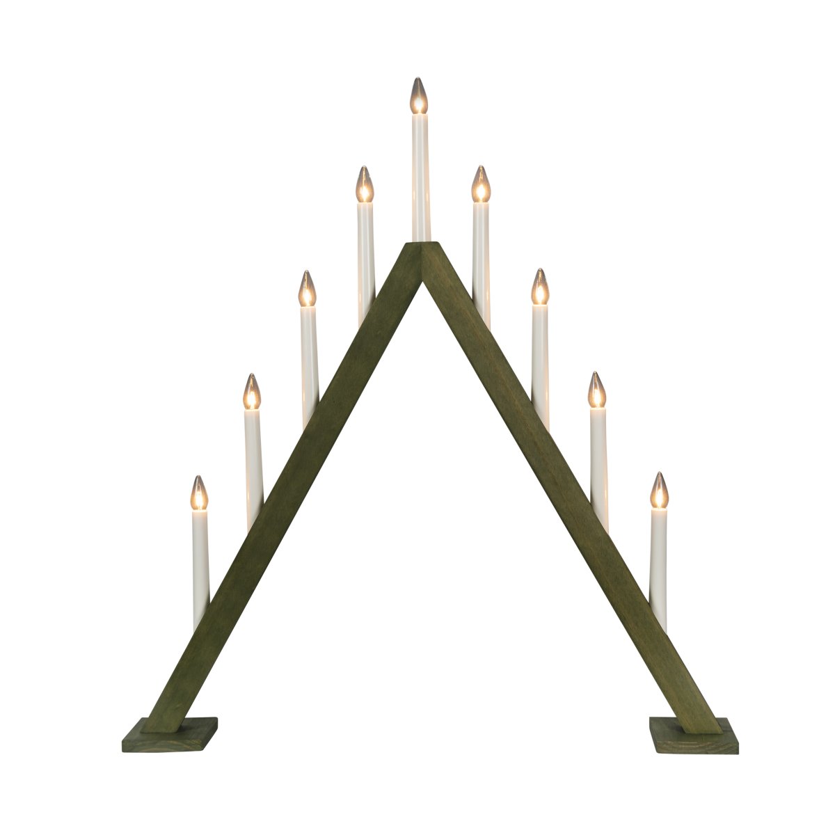 Wooden Candelabra 9 Lights Verde De Konstsmide - Viene con un cable blanco de 1,7 m, interruptor de encendido y enchufe.