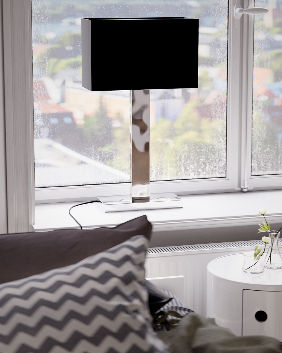 Prime 70cm Cromo lámpara de mesa De By Rydéns - La l&aacute;mpara de mesa Prime tiene un dise&ntilde;o moderno y elegante con una base de metal y una pantalla de tela.