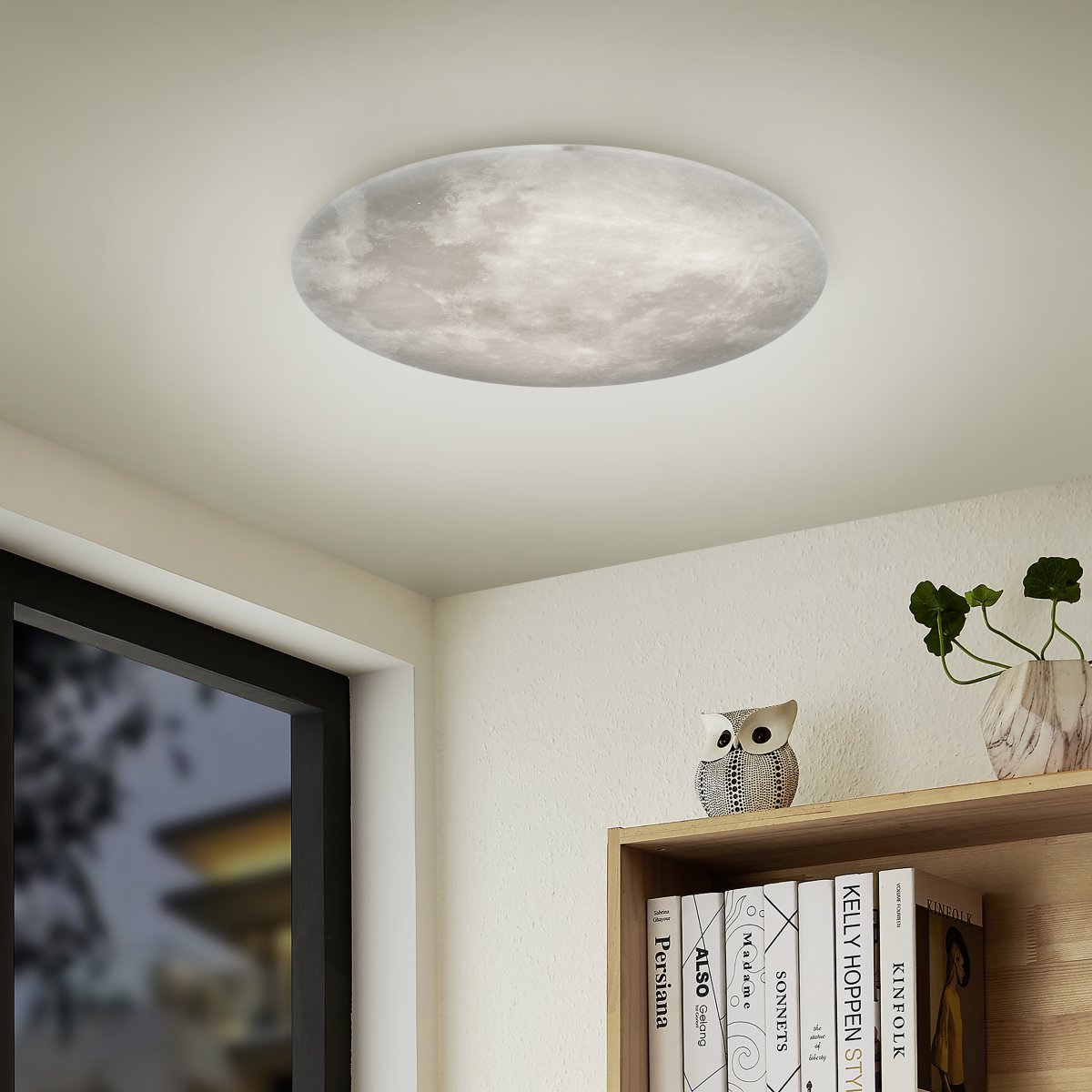 Lunar Ø40 Gris plafón De Trio Lighting - Crea una atmósfera mágica con la lámpara de techo Lunar y trae la luna a tu hogar.