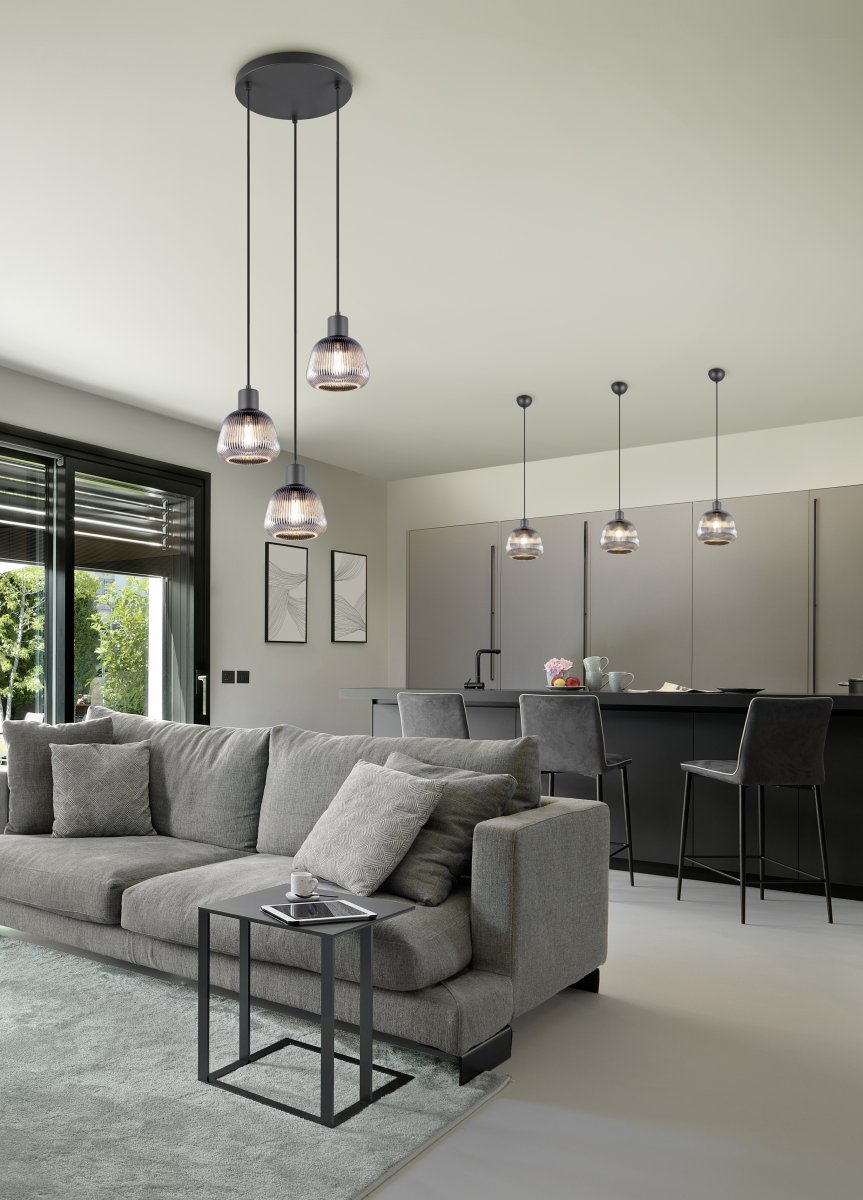 Tarifa Ø37 Gris humo Lámpas de techo De Trio Lighting - 