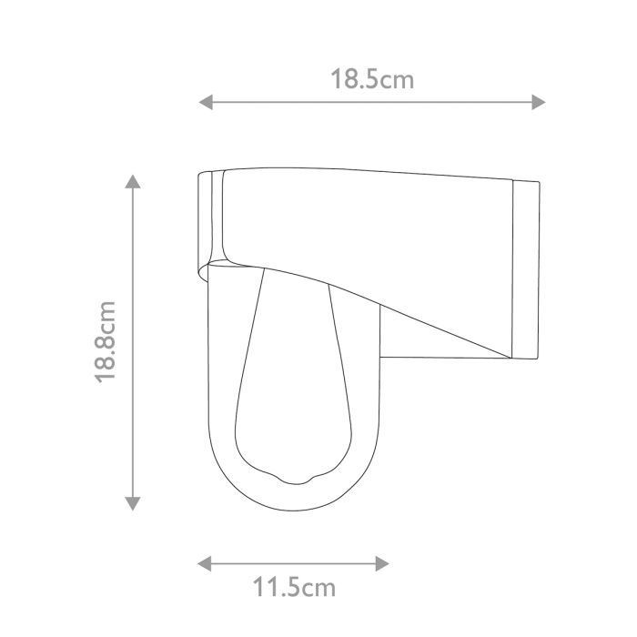 Porto 18cm Gris lámpara de exterior De Elstead Lighting - Tillverkad av rostfritt st&aring;l i gr&aring; finish och glas, erbjuder den en robust och v&auml;dert&aring;lig konstruktion som &auml;r idealisk f&ouml;r fasader, entr&eacute;er och uteplatser.