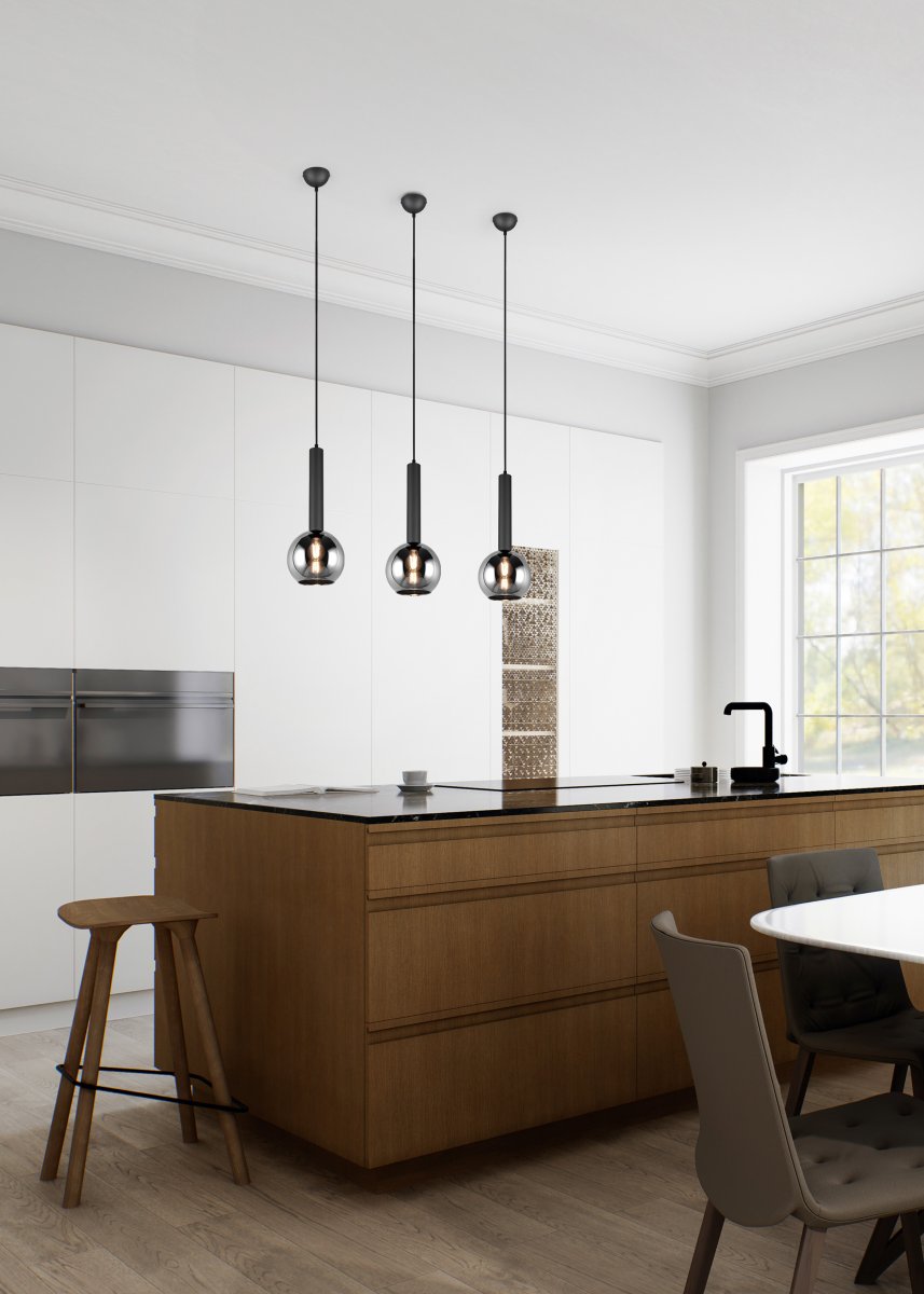 Clayton Ø20 Gris humo Lámpas de techo De Trio Lighting - 