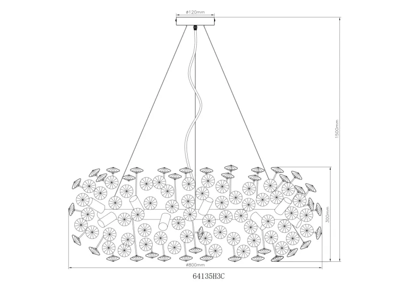 Katrina Ø80 Color humo cristal De Globo Lighting - Katrina &auml;r en elegant rund kristallkrona i kromf&auml;rgad metall med gnistrande K9-kristaller som skapar en sofistikerad och lyxig atmosf&auml;r i ditt hem.