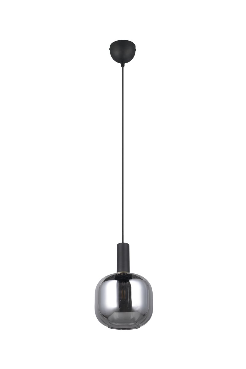Diva Ø20 Gris humo Lámpas de techo De Trio Lighting - Los elegantes detalles en negro mate le confieren un toque de lujo y un carácter sofisticado.