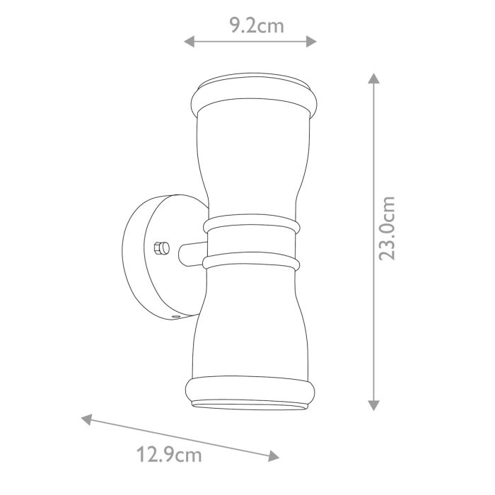 Malvern 23cm Negro lámpara de exterior De Elstead Lighting - Med sin upp- och ned&aring;triktade ljusspridning skapar Malvern en vacker belysningseffekt p&aring; fasaden, perfekt f&ouml;r entr&eacute;er, uteplatser och g&aring;ngv&auml;gar.