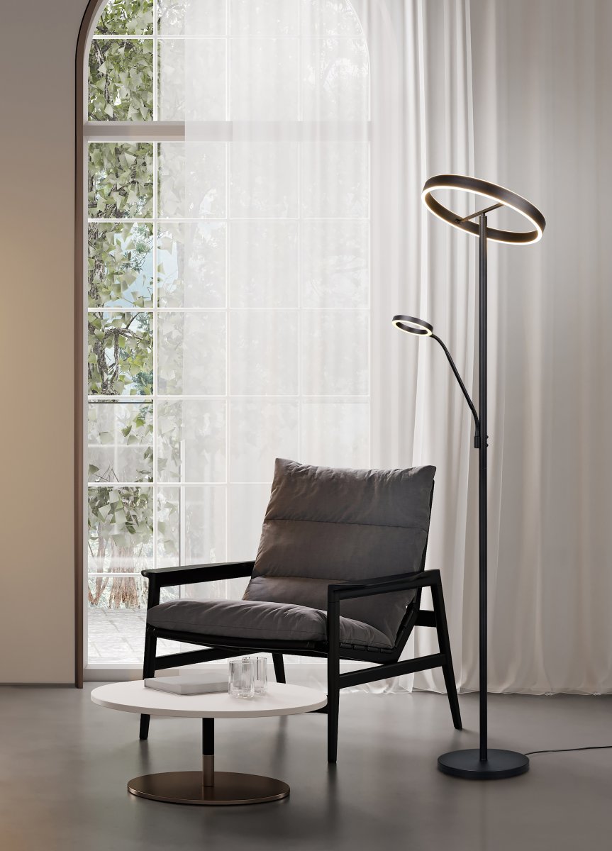 Willis Negro lámpara de pie De Trio Lighting - 