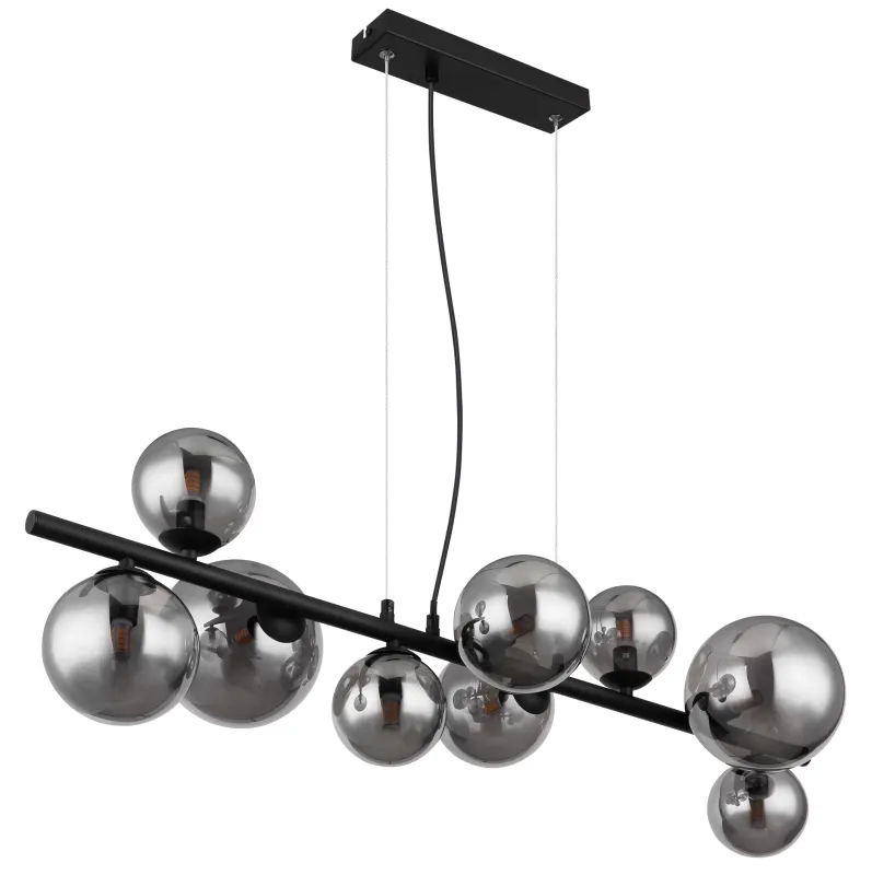 Riha 87cm Color humo Lámpas de techo De Globo Lighting - Lampan &auml;r av mattsvart metall och ger ditt hem en lyxig och inbjudande atmosf&auml;r.