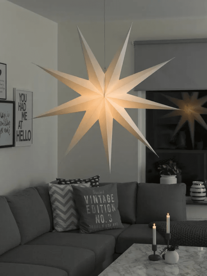 Estrella De Papel Ø115 Grisáceo De Konstsmide - Ilumina la oscuridad de diciembre con esta cl&aacute;sica estrella de papel en tono gris/beige.