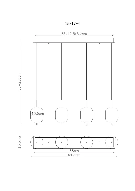 Ewald 95cm Latón Lámpas de techo De Globo Lighting - &nbsp;Lampan &auml;r tillverkad av en exklusiv kombination av m&auml;ssing, mattsvart metall och opalglas, vilket ger en sofistikerad och harmonisk k&auml;nsla.