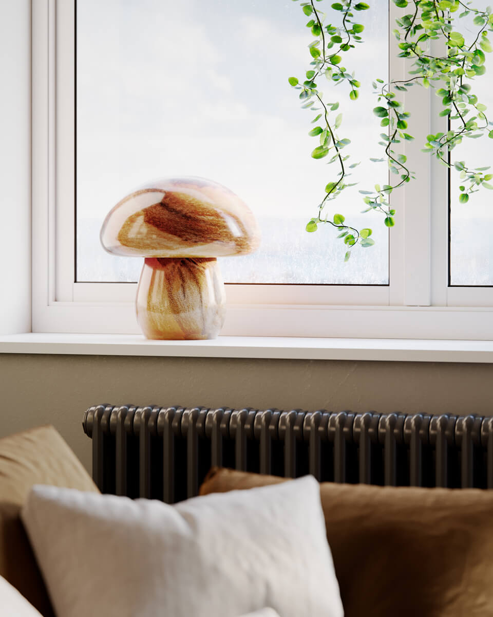 Mira Mushroom 30cm Naturaleza lámpara de mesa De By Rydéns - La l&aacute;mpara no es solo una fuente de luz funcional, sino tambi&eacute;n un detalle art&iacute;stico que resalta su interior con su dise&ntilde;o inspirado en la naturaleza y su calidad artesanal.