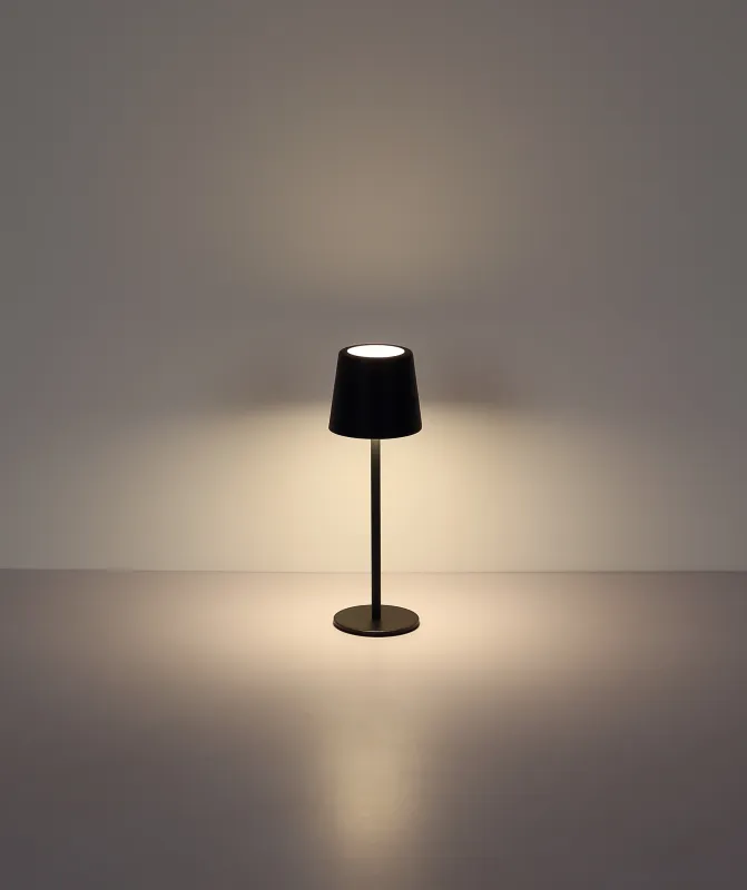 Vancouver 28cm Negro portátil De Globo Lighting - El tiempo de carga es de aproximadamente 4 horas, con una duración de luz de hasta 6 horas.