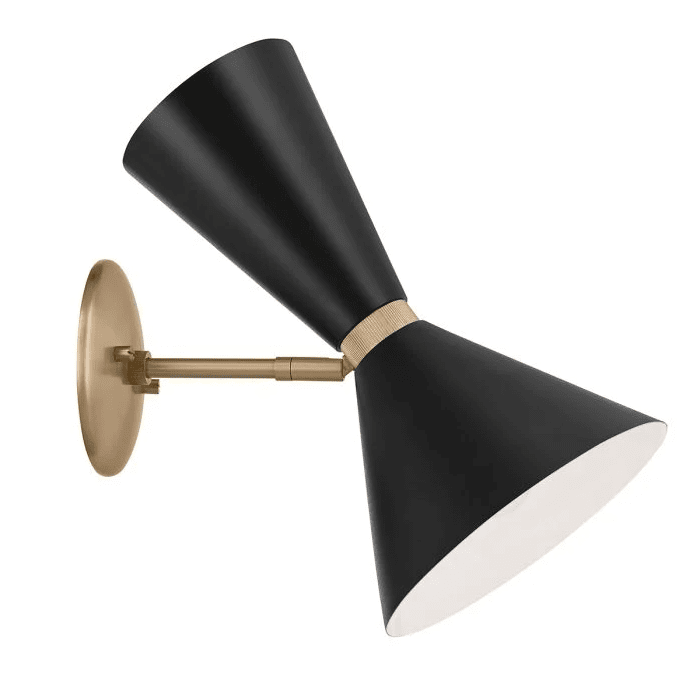 Phix 34cm Negro/bronce lámpara de pared De Elstead Lighting - La l&aacute;mpara de pared Phix con dos pantallas proporciona una luz eficaz tanto hacia arriba como hacia abajo.