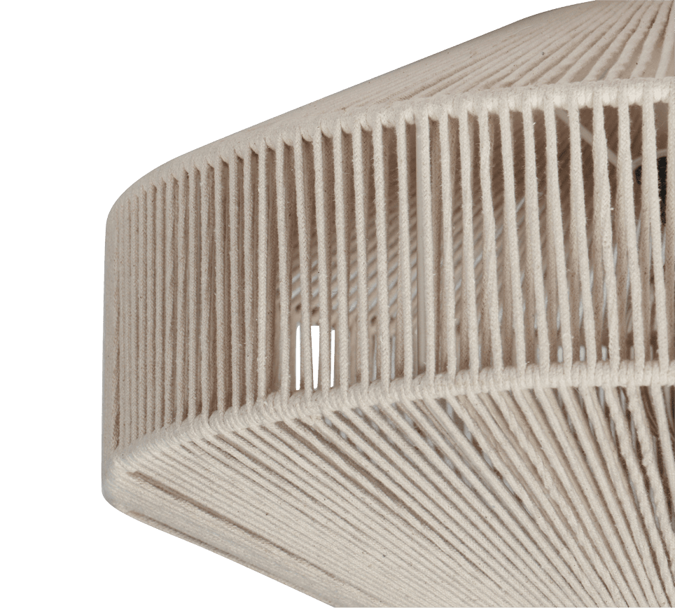 Svea Ø46 Beige plafón De Trio Lighting - Su pantalla de algod&oacute;n cuidadosamente tejida crea un hermoso juego de luz y aporta a la habitaci&oacute;n un ambiente c&aacute;lido y vibrante.