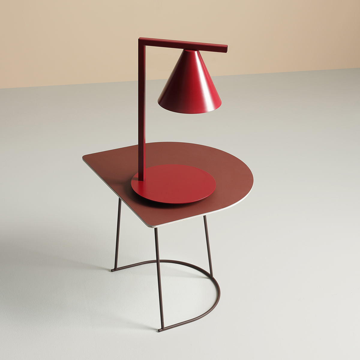 Form 40cm borgoña lámpara de mesa De Artera - Gracias a su diseño atemporal y su color sutil, la lámpara se integra a la perfección en varios estilos de interior, al tiempo que añade un toque sofisticado y moderno a la habitación.