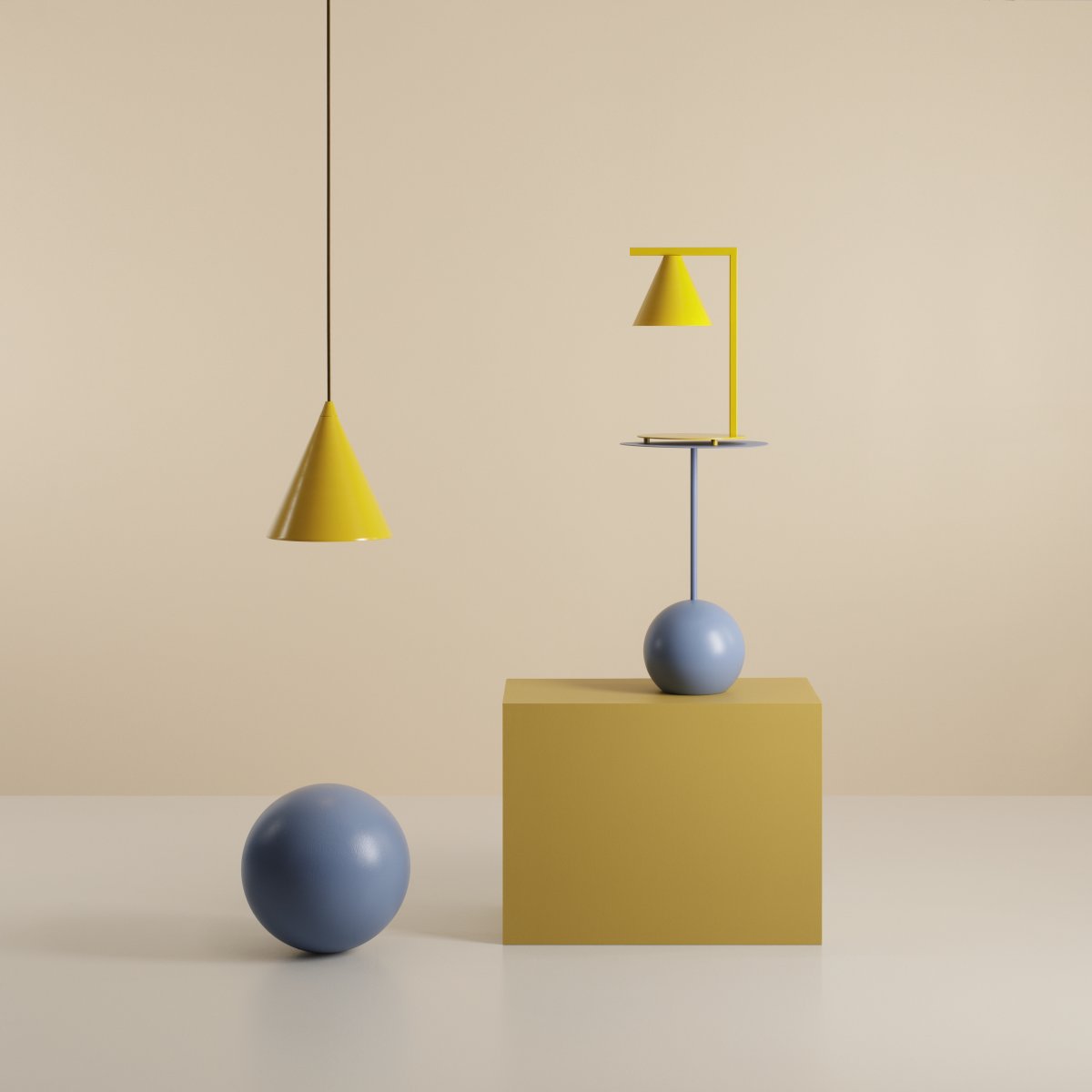 Form Ø24 Mostaza Lámpas de techo De Artera - Gracias a su diseño atemporal y su color sutil, la lámpara se integra a la perfección en varios estilos de interior, al tiempo que añade un toque sofisticado y moderno a la habitación.