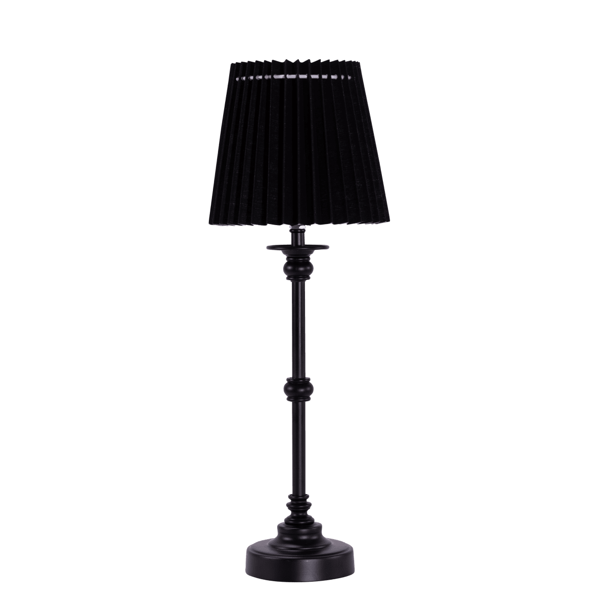 Axel 48cm Negro lámpara de mesa De Pixie Design - El elegante diseño y la combinación de metal y tejido confieren a la lámpara un encanto atemporal que se adapta a muchos estilos de interior.