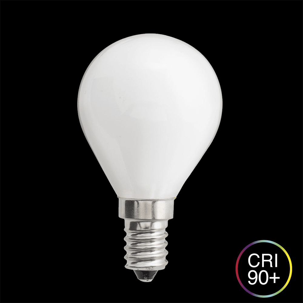 LED E14 globo opal 4W 3000K Regulable Blanco De Unison - Con una temperatura de color de 3000K, emite una luz blanca c&aacute;lida que es adecuada para zonas donde se desea un ambiente suave y c&aacute;lido.