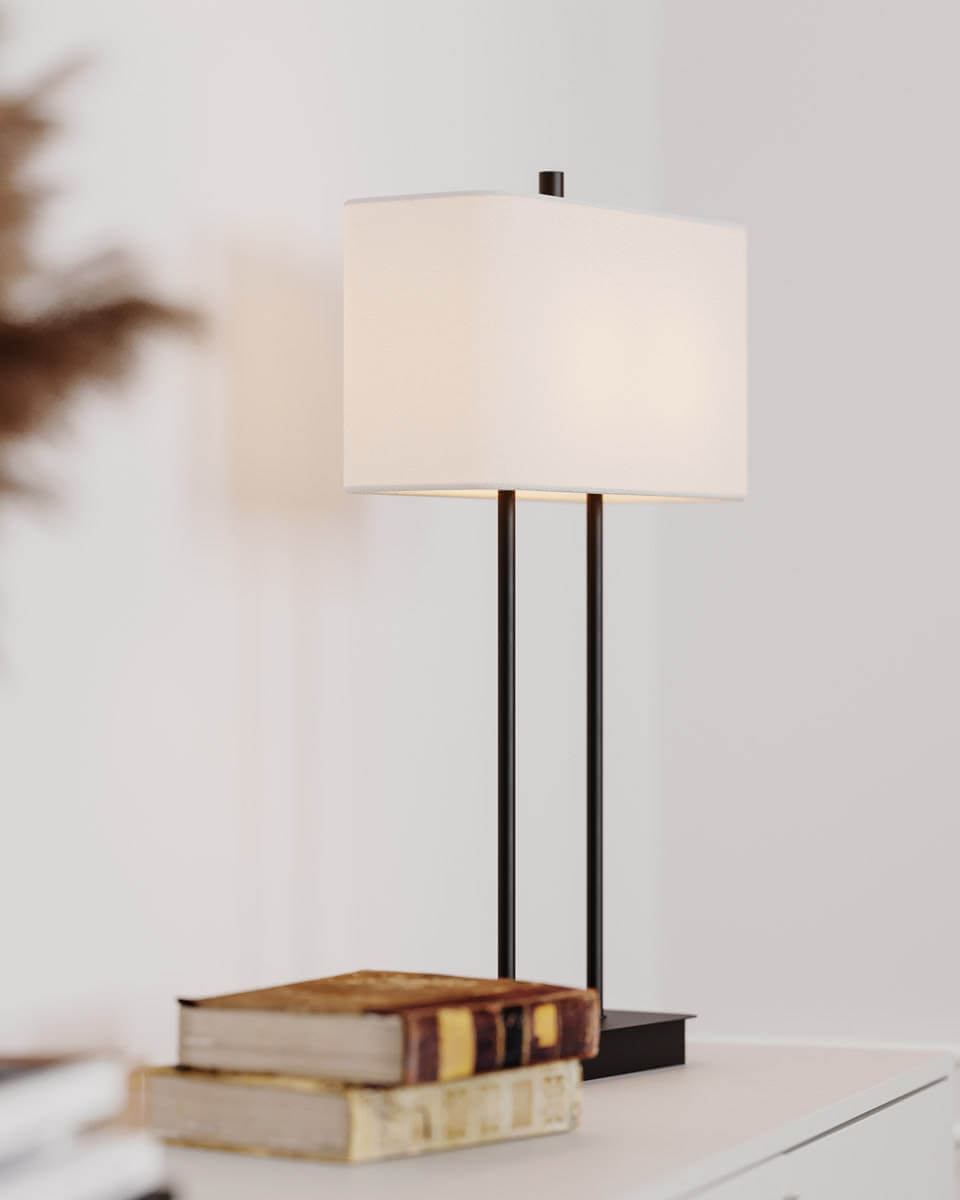 Luton 56cm Negro lámpara de mesa De By Rydéns - La l&aacute;mpara de mesa Luton, con su distintiva forma de T, se integra armoniosamente en cualquier decoraci&oacute;n, independientemente de la habitaci&oacute;n.
