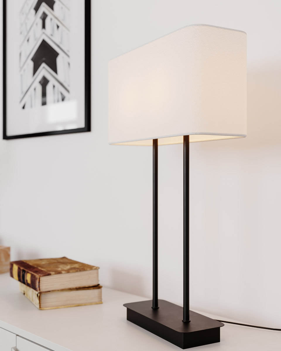 Luton 56cm Negro lámpara de mesa De By Rydéns - La l&aacute;mpara de mesa Luton, con su distintiva forma de T, se integra armoniosamente en cualquier decoraci&oacute;n, independientemente de la habitaci&oacute;n.