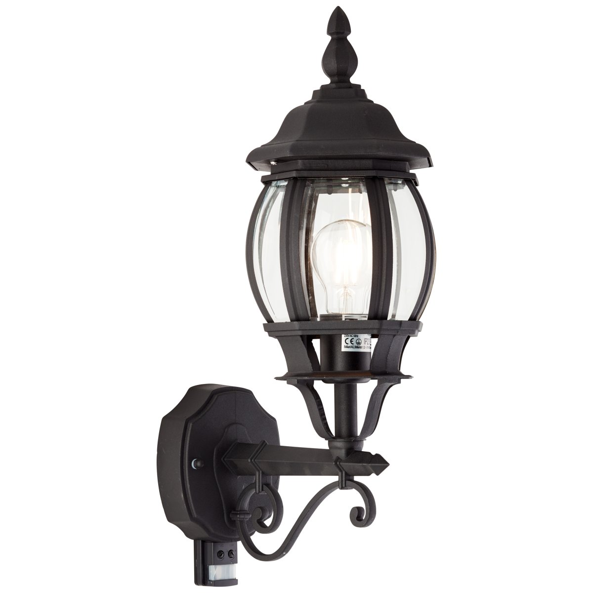 Istria Negro lámpara de exterior De Brilliant - Aplique de pared para exterior Istria de dise&ntilde;o cl&aacute;sico, fabricado en aluminio y protegido contra el &oacute;xido y la lluvia (IP23).