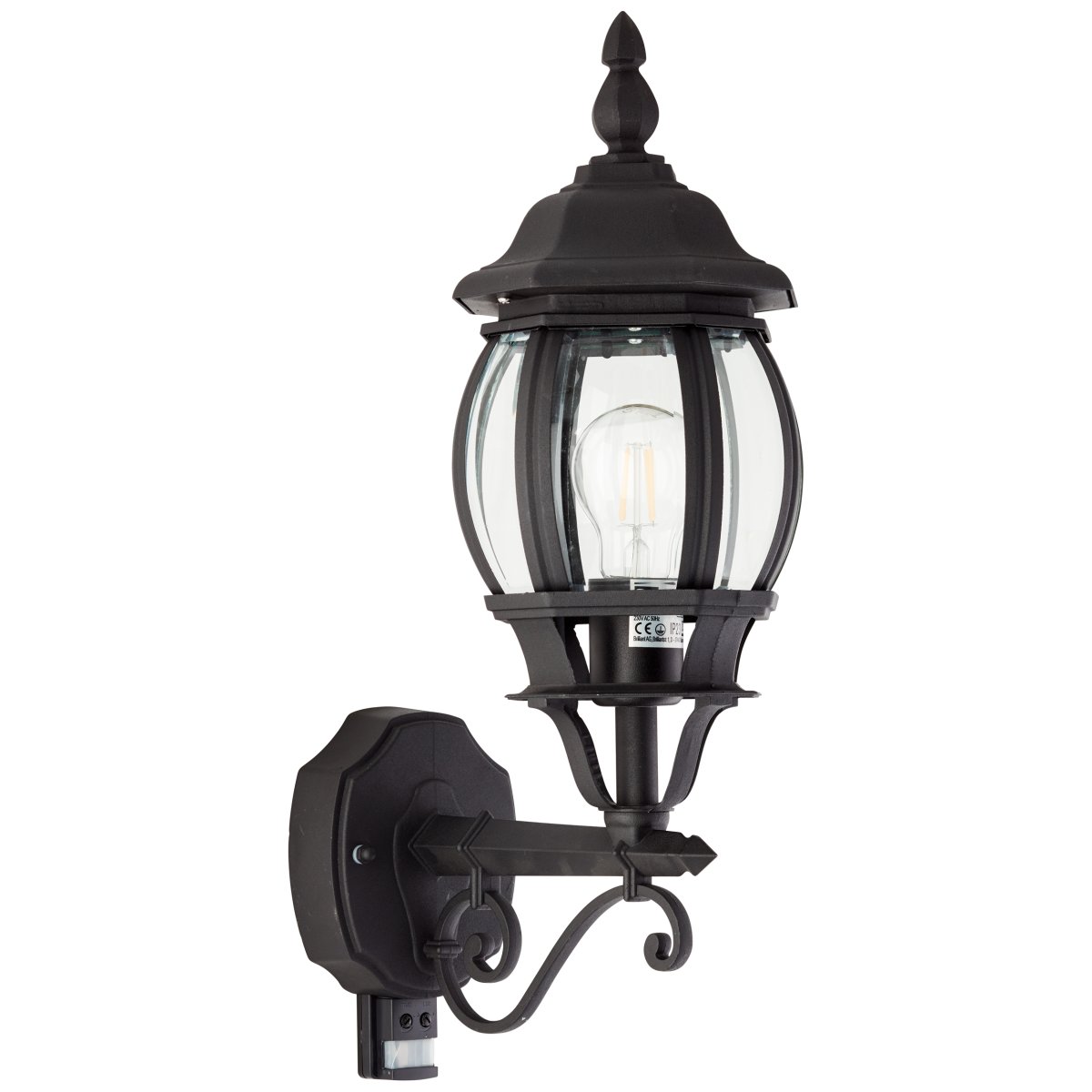 Istria Negro lámpara de exterior De Brilliant - Aplique de pared para exterior Istria de dise&ntilde;o cl&aacute;sico, fabricado en aluminio y protegido contra el &oacute;xido y la lluvia (IP23).