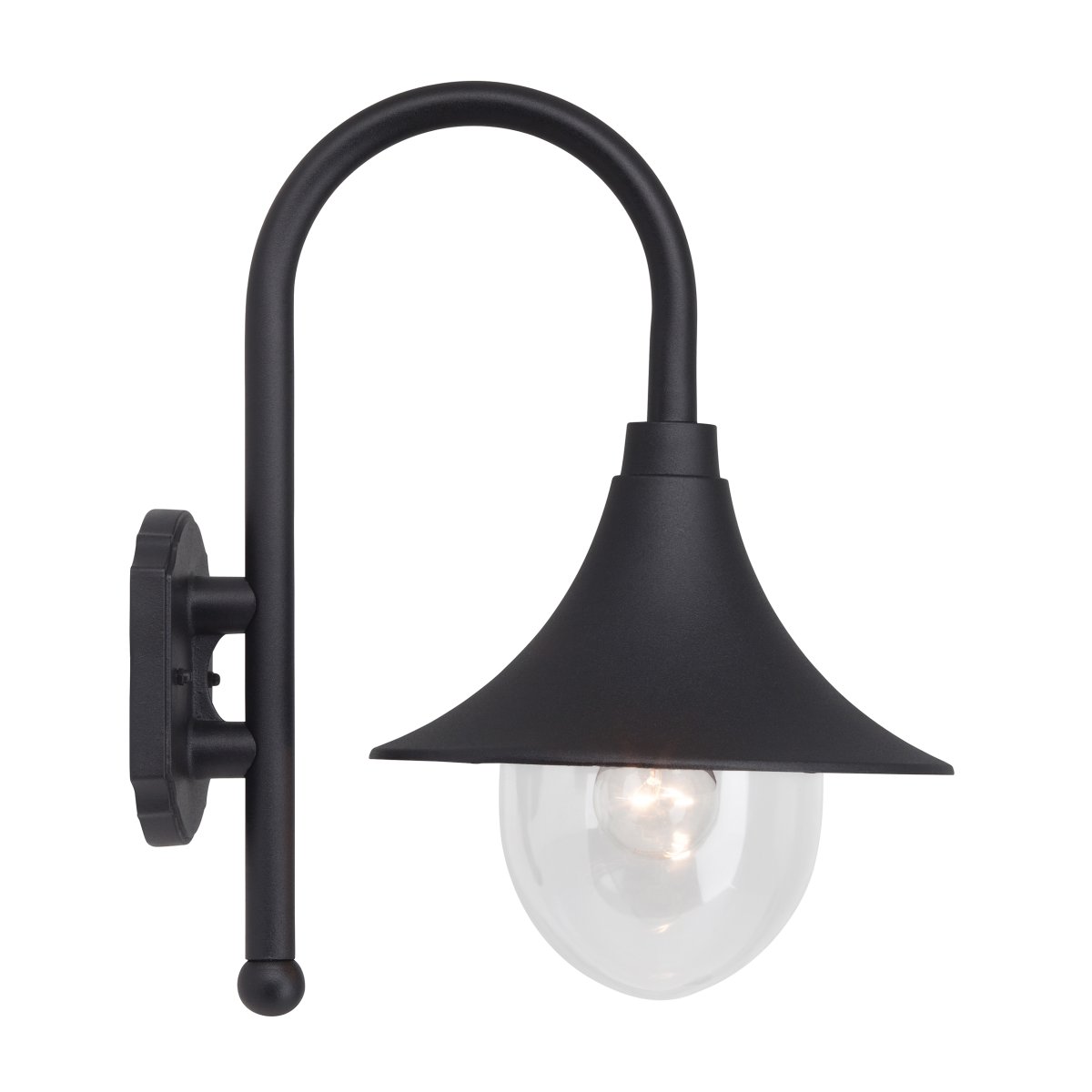 Berna Negro lámpara de exterior De Brilliant - Especialmente en la temporada oscura, es importante tener una buena iluminaci&oacute;n frente a la puerta de entrada para no tener que buscar el camino a casa en la oscuridad.
