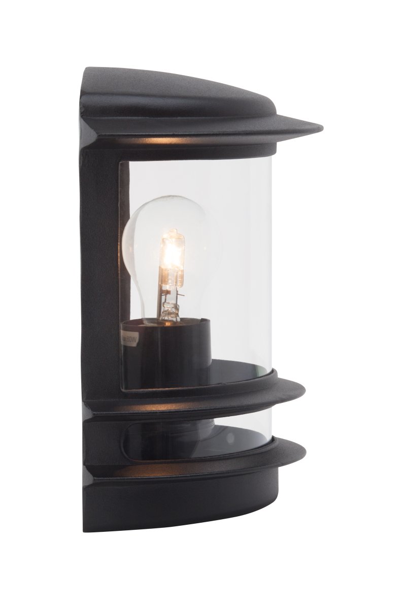 Hollywood Negro lámpara de exterior De Brilliant - La lámpara de pared para exterior Hollywood es una opción versátil que encaja perfectamente junto a la puerta de entrada o como iluminación decorativa en un patio.
