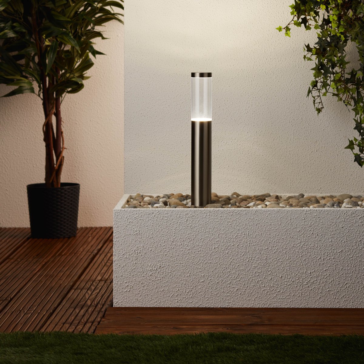 Bergen 40cm Acero balizas De Brilliant - La moderna tecnolog&iacute;a LED proporciona una iluminaci&oacute;n de bajo consumo con alto brillo y bajo consumo energ&eacute;tico.