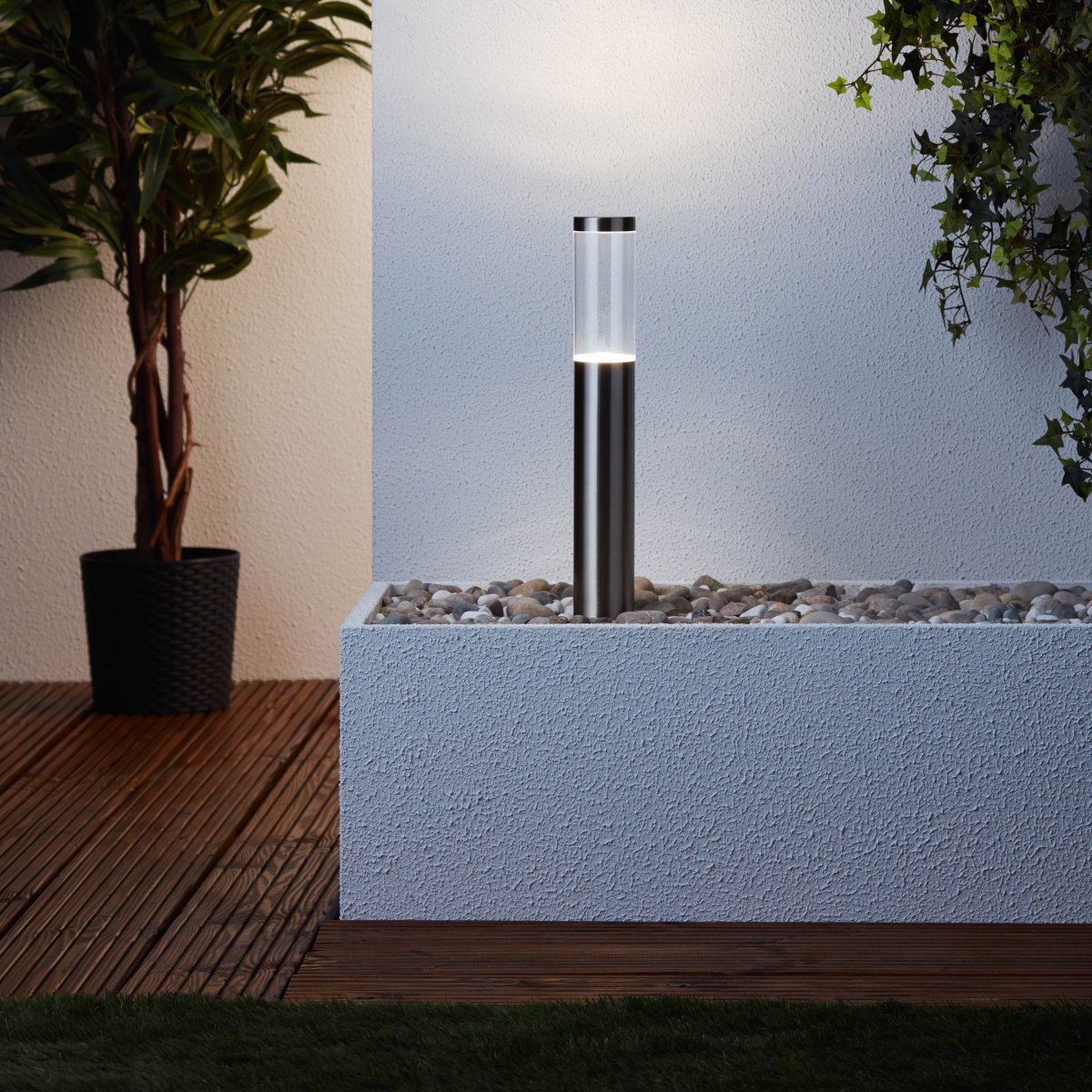 Bergen 40cm Acero balizas De Brilliant - La moderna tecnolog&iacute;a LED proporciona una iluminaci&oacute;n de bajo consumo con alto brillo y bajo consumo energ&eacute;tico.