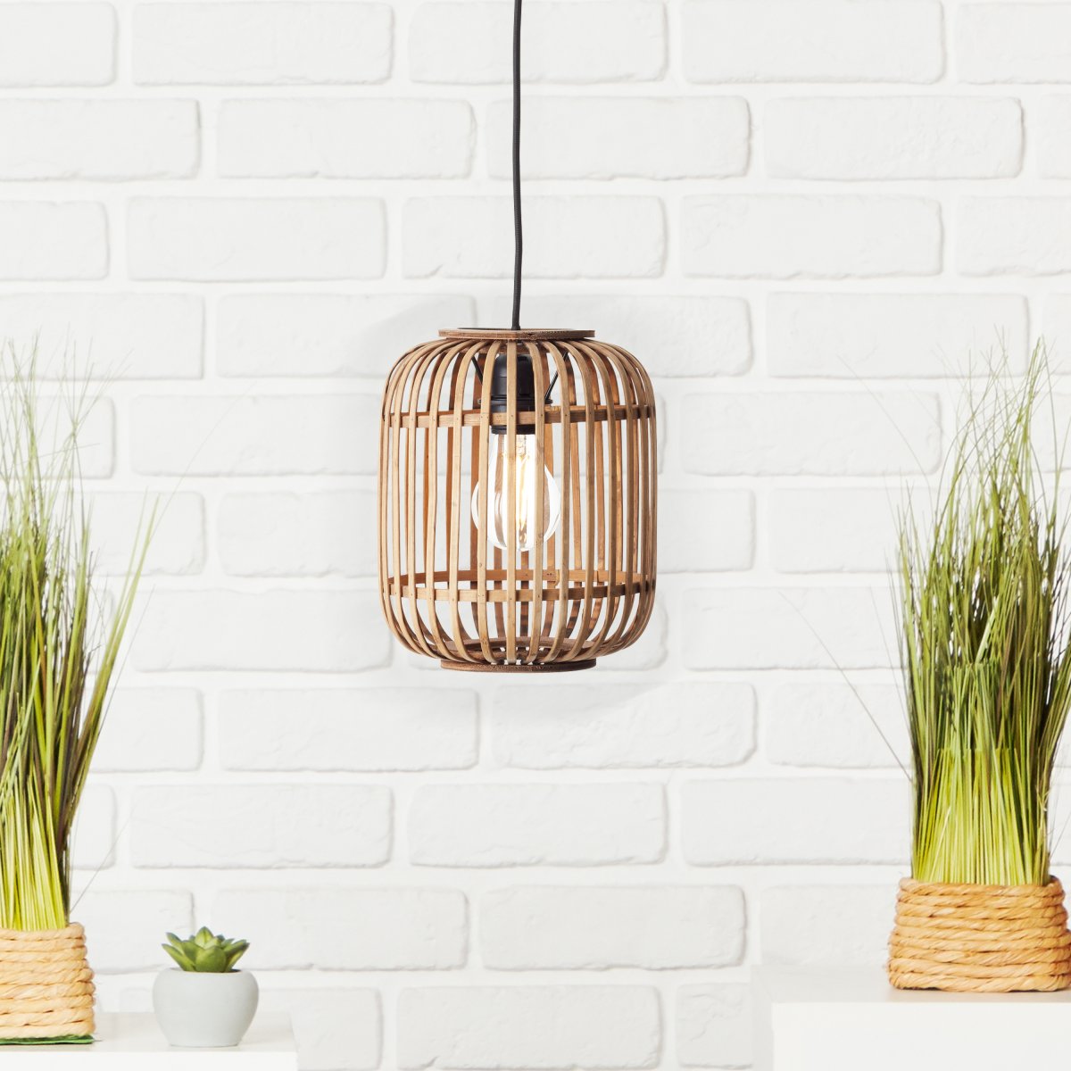 Woodrow Ø22 Naturaleza Lámpas de techo De Brilliant - El cable de la lámpara se puede ajustar en longitud para adaptarse óptimamente a su ubicación.