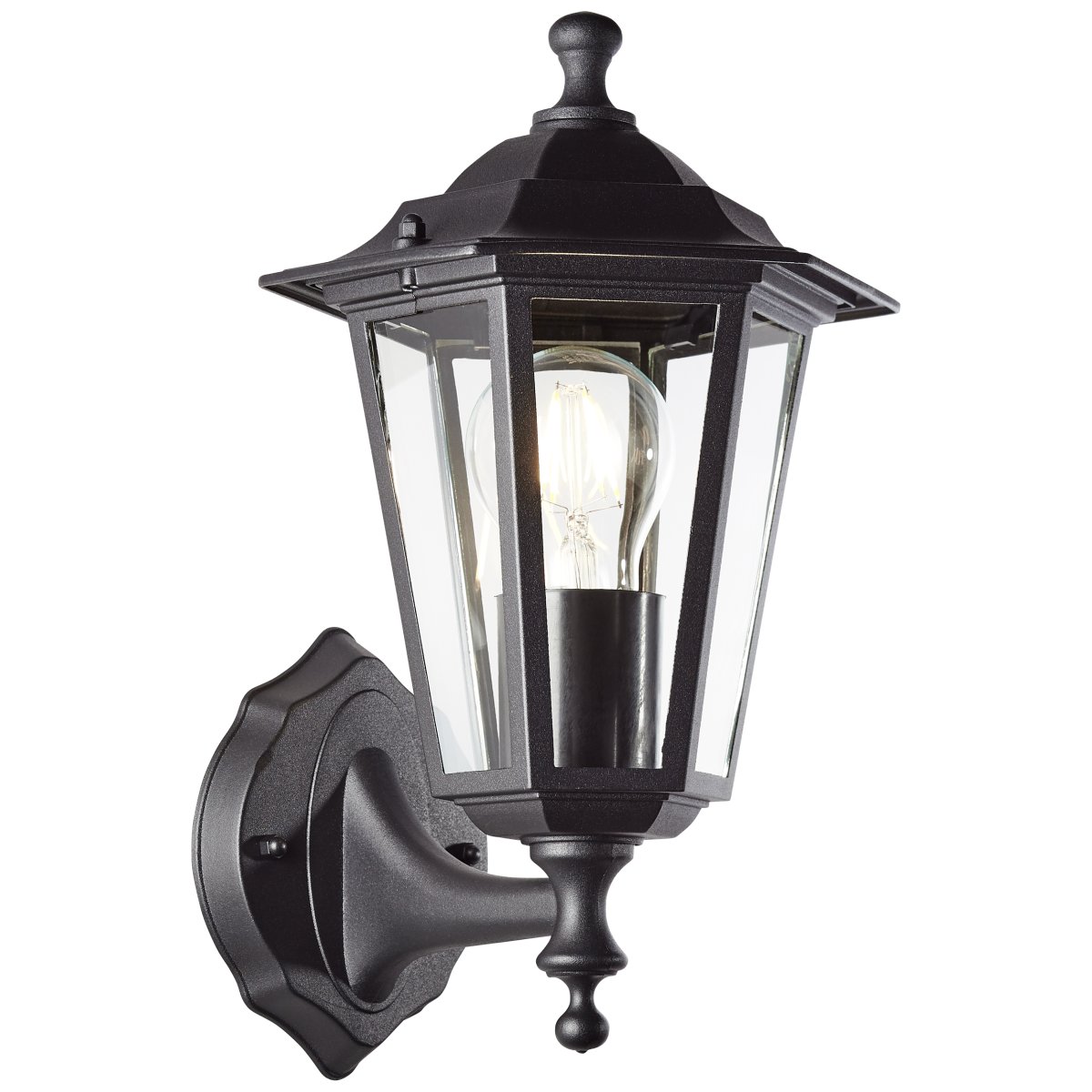 Carleen Negro lámpara de exterior De Brilliant - volver a casa en la oscuridad Con clase de protecci&oacute;n IP44, Carleen es a prueba de salpicaduras y es ideal para uso en exteriores, incluso en movimiento.