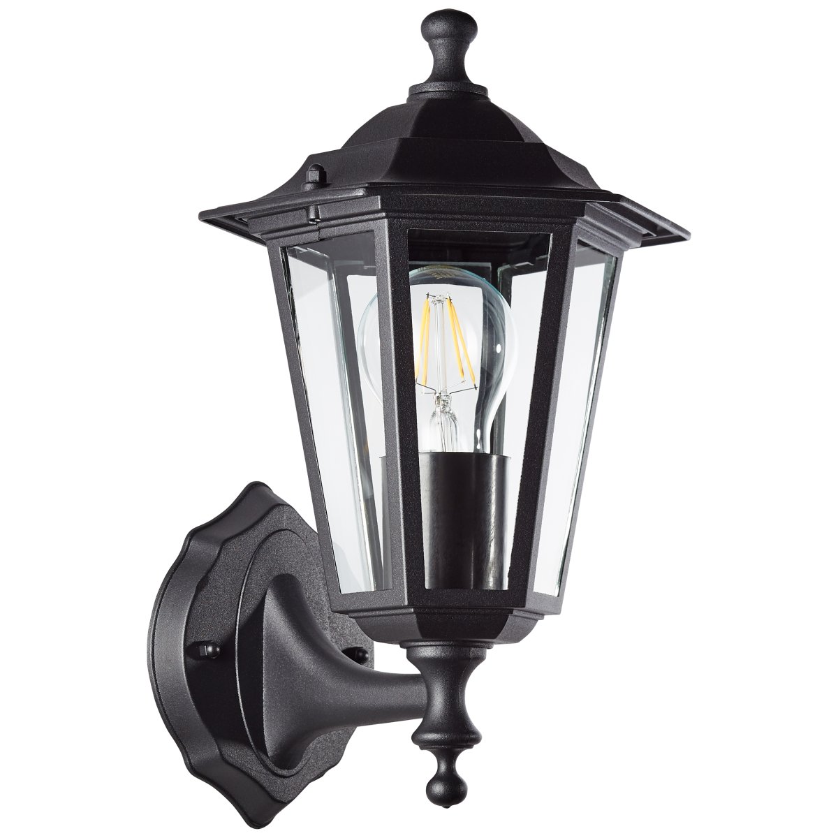 Carleen Negro lámpara de exterior De Brilliant - volver a casa en la oscuridad Con clase de protecci&oacute;n IP44, Carleen es a prueba de salpicaduras y es ideal para uso en exteriores, incluso en movimiento.