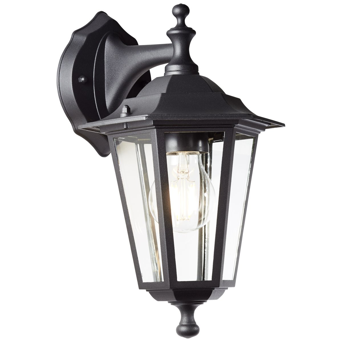 Carleen Negro lámpara de exterior De Brilliant - volver a casa en la oscuridad Con clase de protecci&oacute;n IP44, Carleen es a prueba de salpicaduras y es ideal para uso en exteriores, incluso en movimiento.