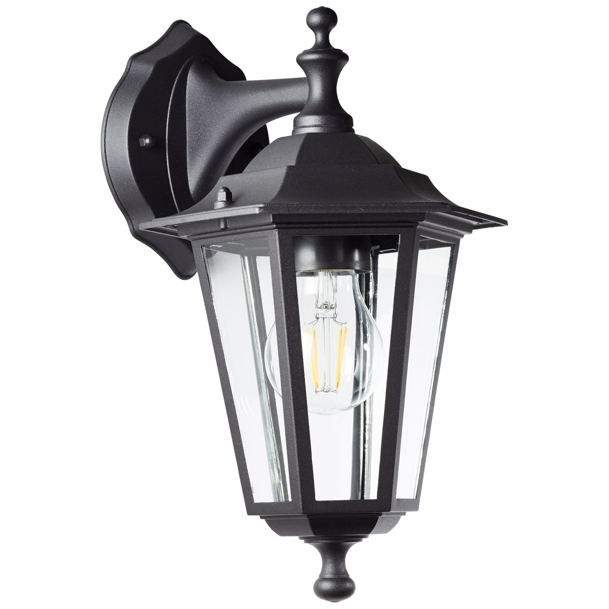 Carleen Negro lámpara de exterior De Brilliant - volver a casa en la oscuridad Con clase de protecci&oacute;n IP44, Carleen es a prueba de salpicaduras y es ideal para uso en exteriores, incluso en movimiento.