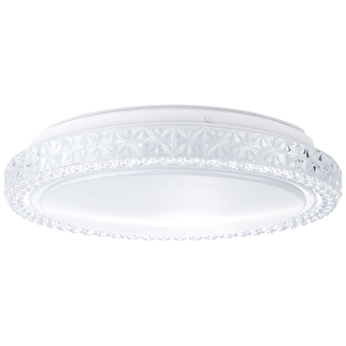 Badria Ø30 Blanco plafón De Brilliant - El efecto cielo estrellado de la lámpara con pequeños puntos transparentes en la cubierta crea una atmósfera brillante y acogedora y, por lo tanto, es especialmente adecuada para dormitorios y habitaciones infantiles.