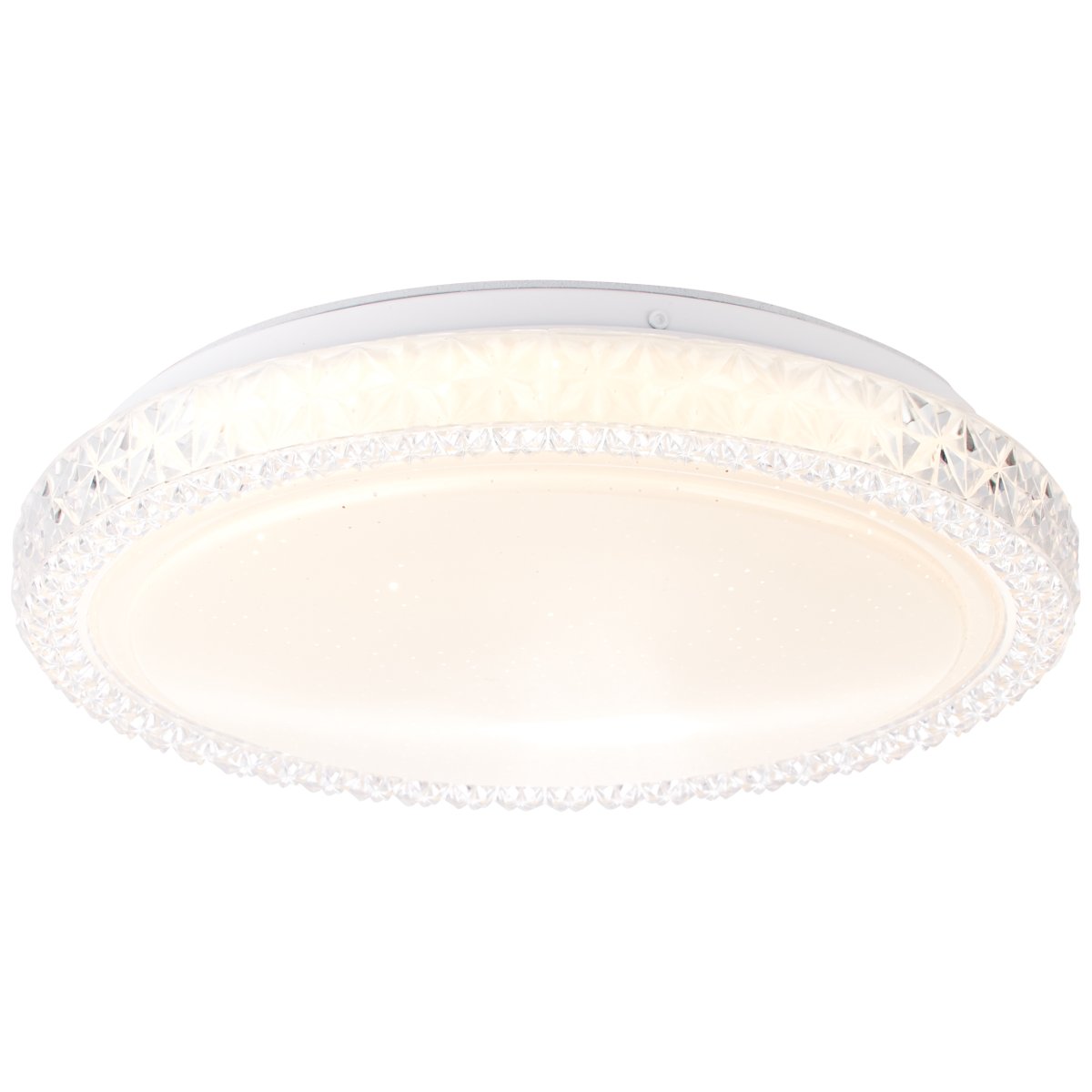 Badria Ø30 Blanco plafón De Brilliant - El efecto cielo estrellado de la lámpara con pequeños puntos transparentes en la cubierta crea una atmósfera brillante y acogedora y, por lo tanto, es especialmente adecuada para dormitorios y habitaciones infantiles.