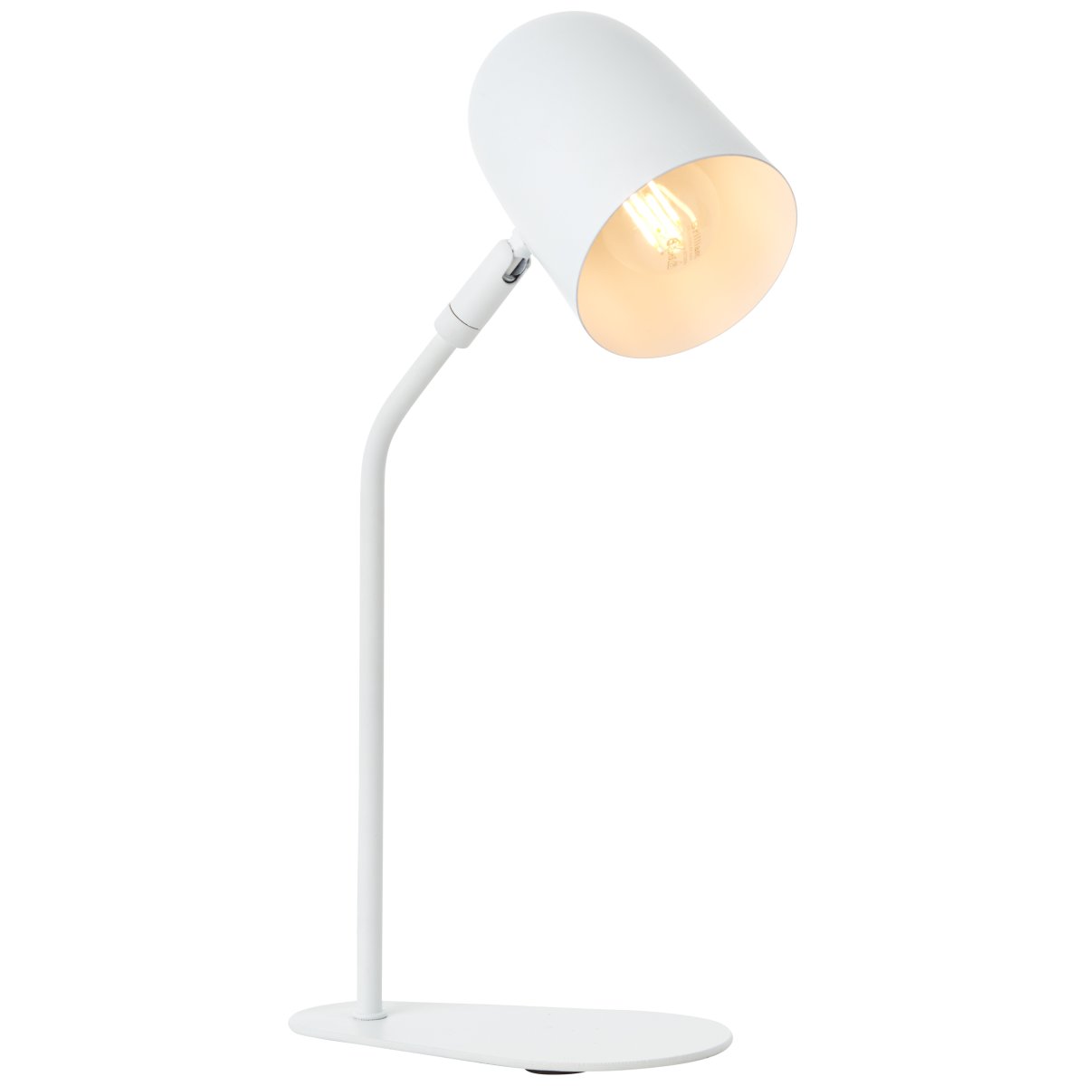 Tong 38cm Blanco mate lámpara de escritorio De Brilliant - El cabezal giratorio permite ajustar f&aacute;cilmente la direcci&oacute;n de la luz para secar &aacute;reas incluso m&aacute;s grandes o en &aacute;ngulo y evitar rincones oscuros.