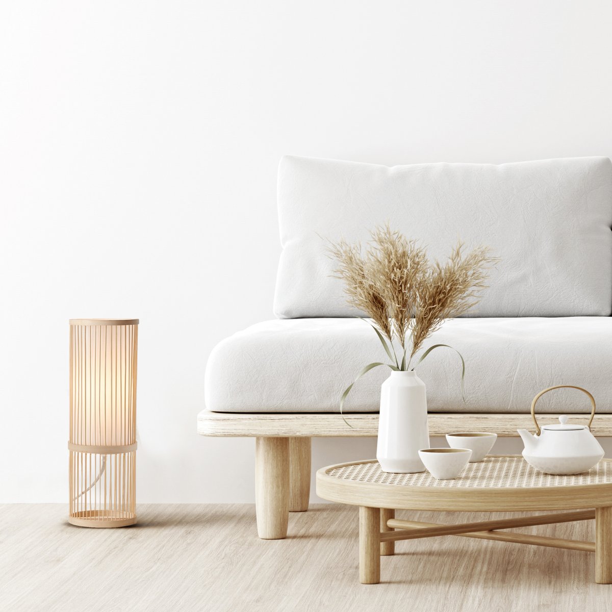 Nori 36cm Naturaleza lámpara de mesa De Brilliant - La l&aacute;mpara de mesa Nori es un gran complemento para la sala de estar o como l&aacute;mpara de noche.