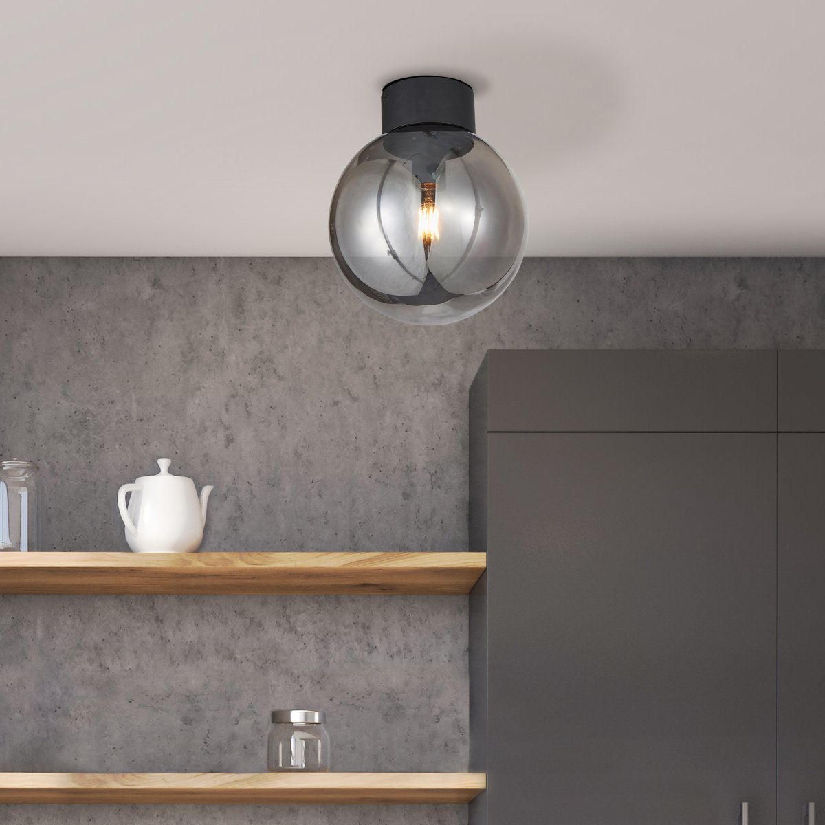 Astro Ø25 Negro plafón De Brilliant - La l&aacute;mpara de techo Astro difunde una luz acogedora y agradable all&iacute; donde la necesites, ya sea en el comedor o en el pasillo.