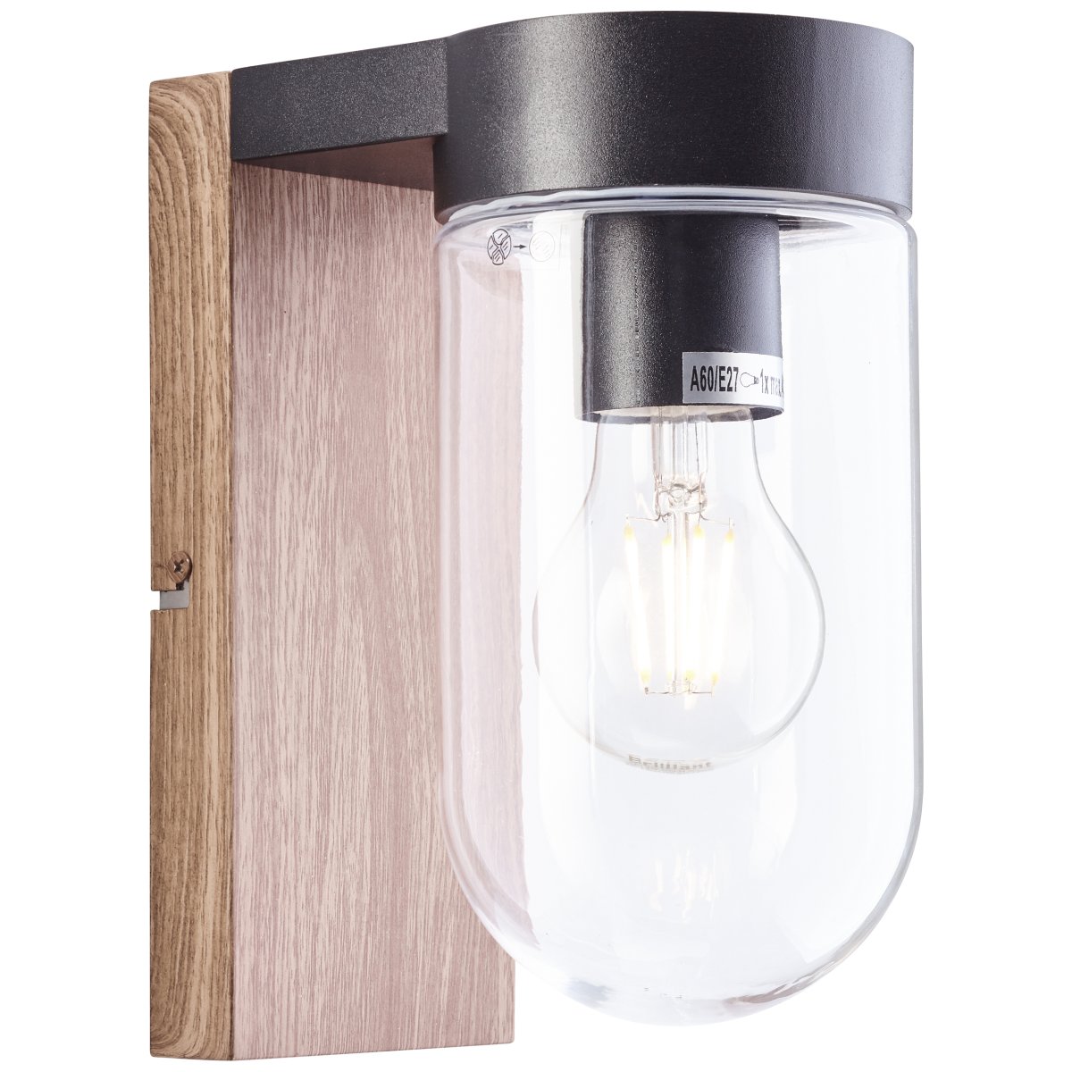 Cabar madera oscura lámpara de exterior De Brilliant - Cabar es un aplique de pared para exterior que proporciona una iluminación perfecta en la puerta de entrada o patio, aumentando así la seguridad en la oscuridad.