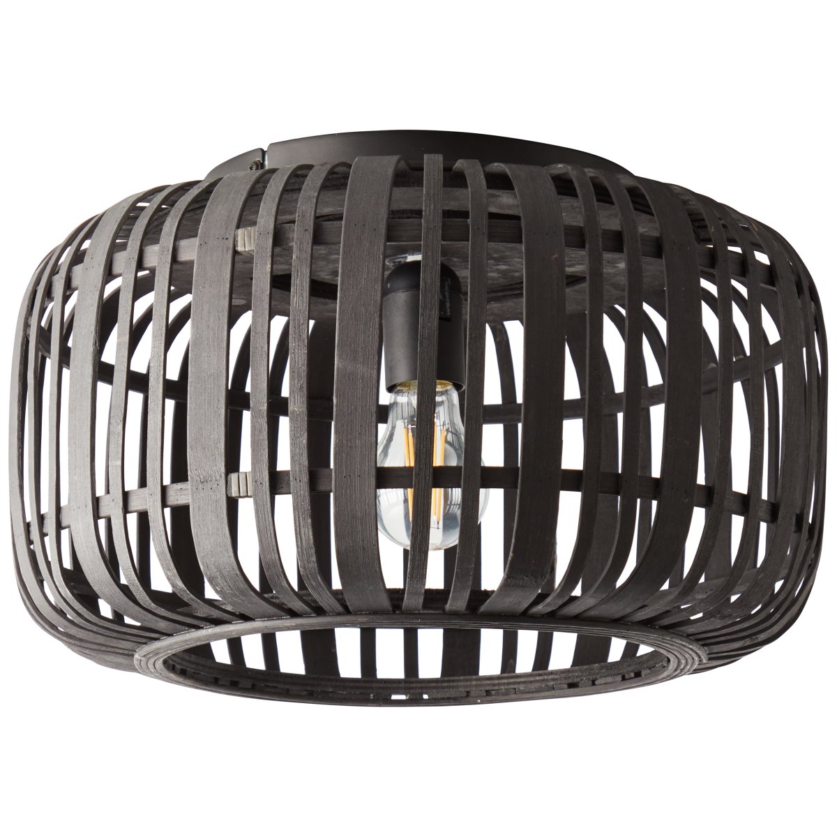 Woodrow Ø40 madera oscura plafón De Brilliant - La lámpara emite una luz cálida y agradable y crea un ambiente agradable en la habitación.